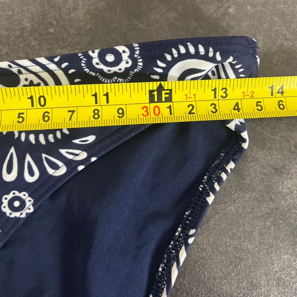 Aerie Swim Bikini High Waisted Paisley Navy Blue Bottoms Small - Picture 5 of 5